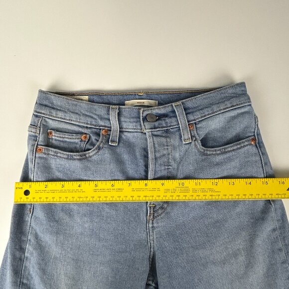 Levi Jeans Women 25 Wedgie Icon Fit Button Fly Slim Straight Stretch Light Wash - Picture 8 of 16